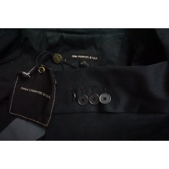 John Varvatos Cotton Solid Black Sport Coat Jacket Sz 40 Brand New